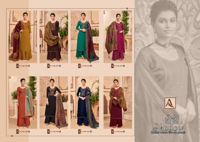 Alok Shadow Pure Jam Cotton with Embroidery and Swarovski Diamond Work Designer Dress Material Collection
